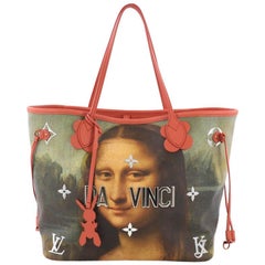 Louis Vuitton Neverfull NM Tote Limited Edition Jeff Koons Da Vinci Print Canvas