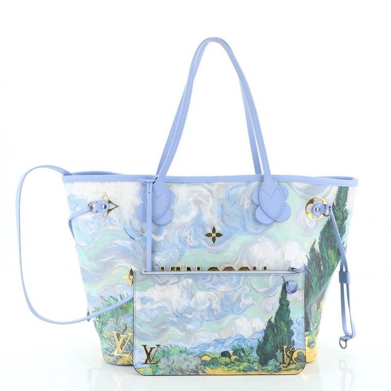 Louis Vuitton Neverfull NM Tote Limited Edition Jeff Koons Van Gogh Print  Canvas MM Blue 2201051