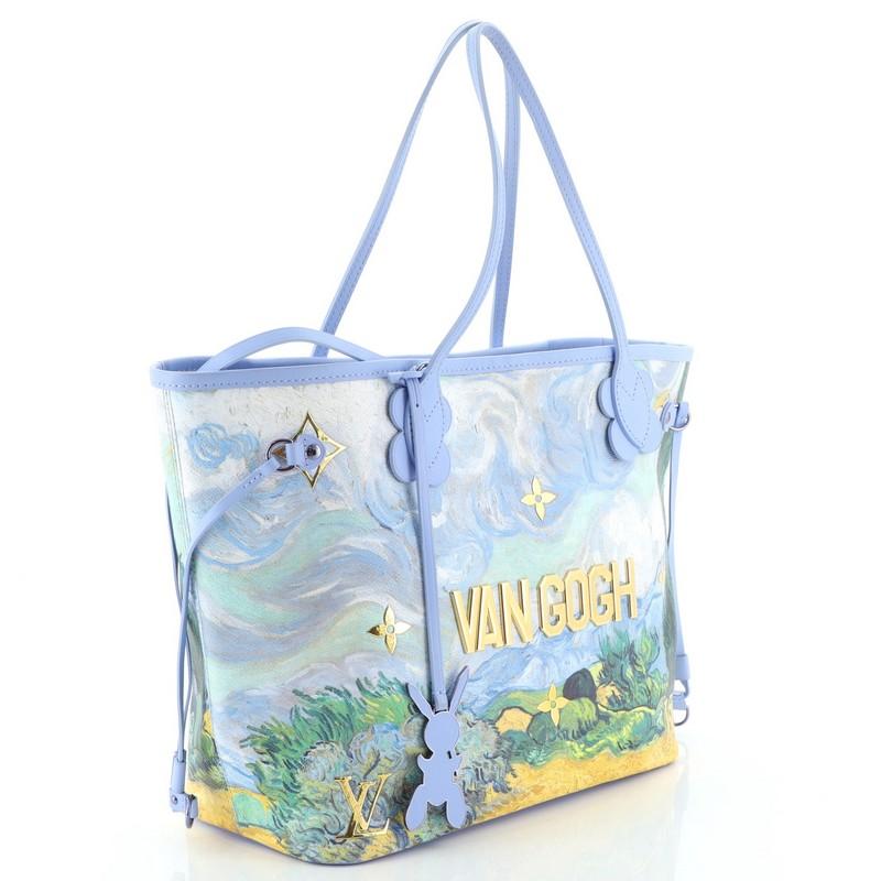 Blue Louis Vuitton  Neverfull NM Tote Limited Edition Jeff Koons Van Gogh Print
