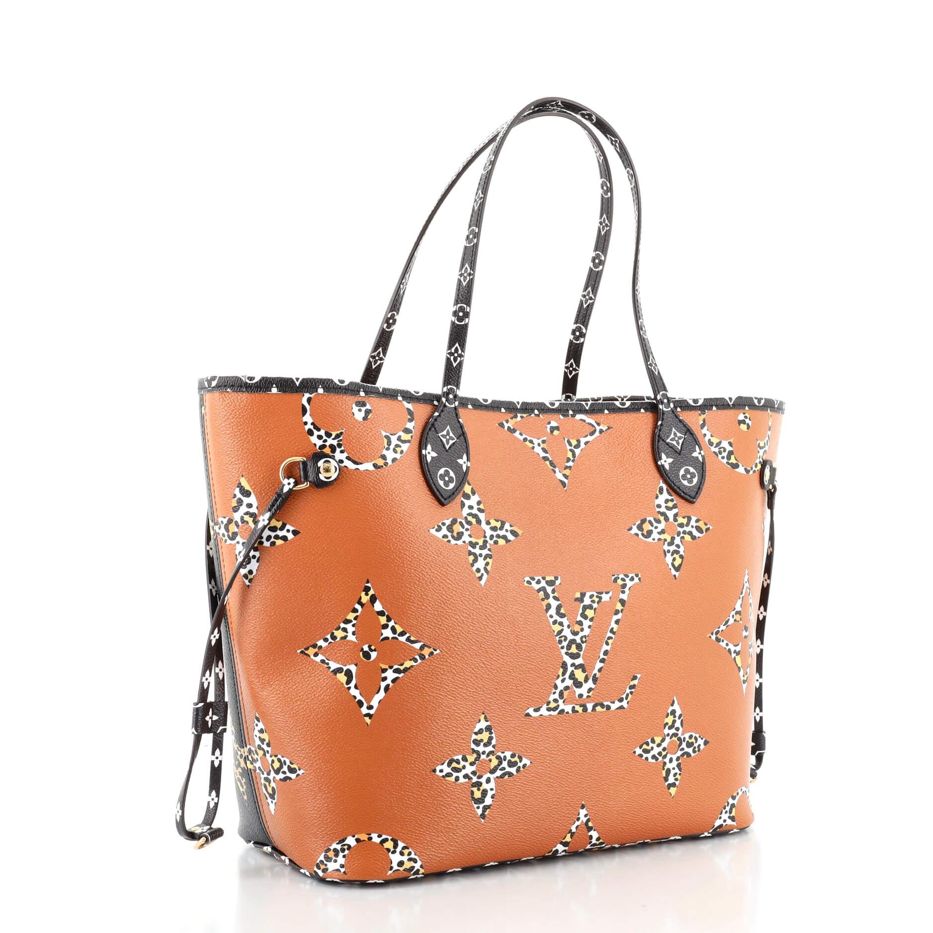 Orange Louis Vuitton Neverfull NM Tote Limited Edition Jungle Monogram Giant MM