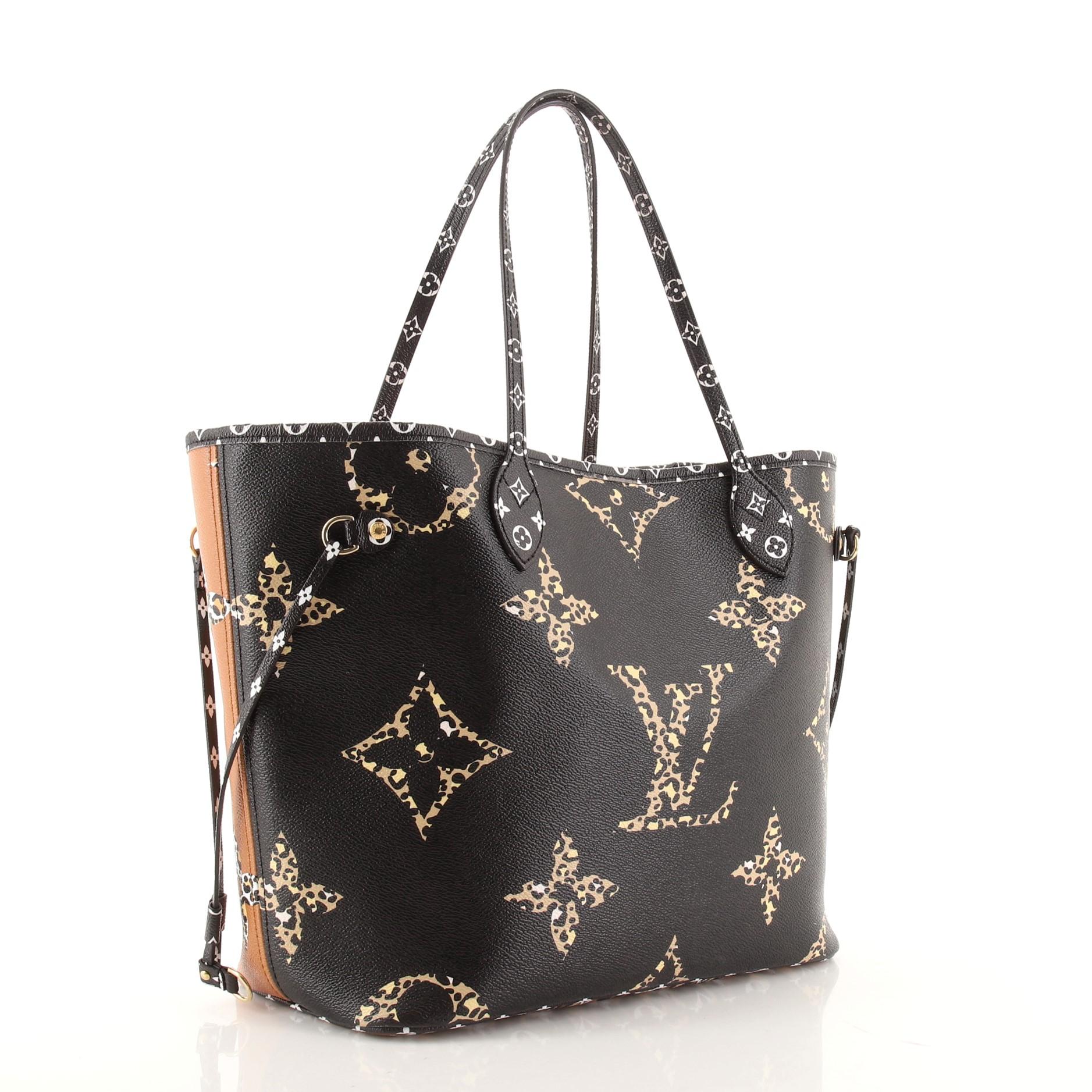 Black Louis Vuitton Neverfull NM Tote Limited Edition Jungle Monogram Giant MM