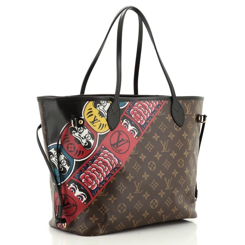 Black Louis Vuitton Neverfull NM Tote Limited Edition Kabuki Monogram Canvas MM