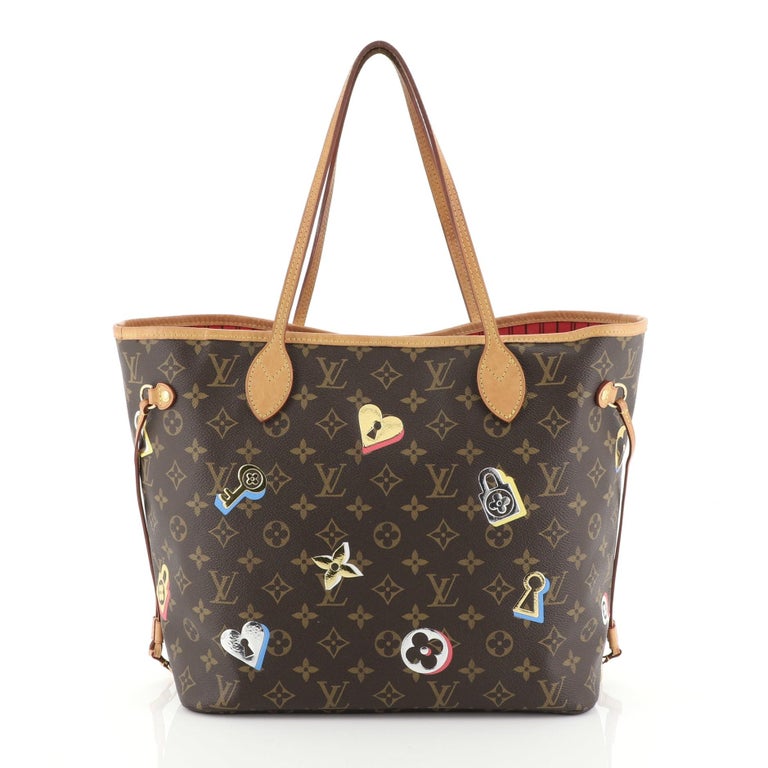 Louis Vuitton Neverfull NM Tote Limited Edition Love Lock Monogram Canvas MM at 1stdibs