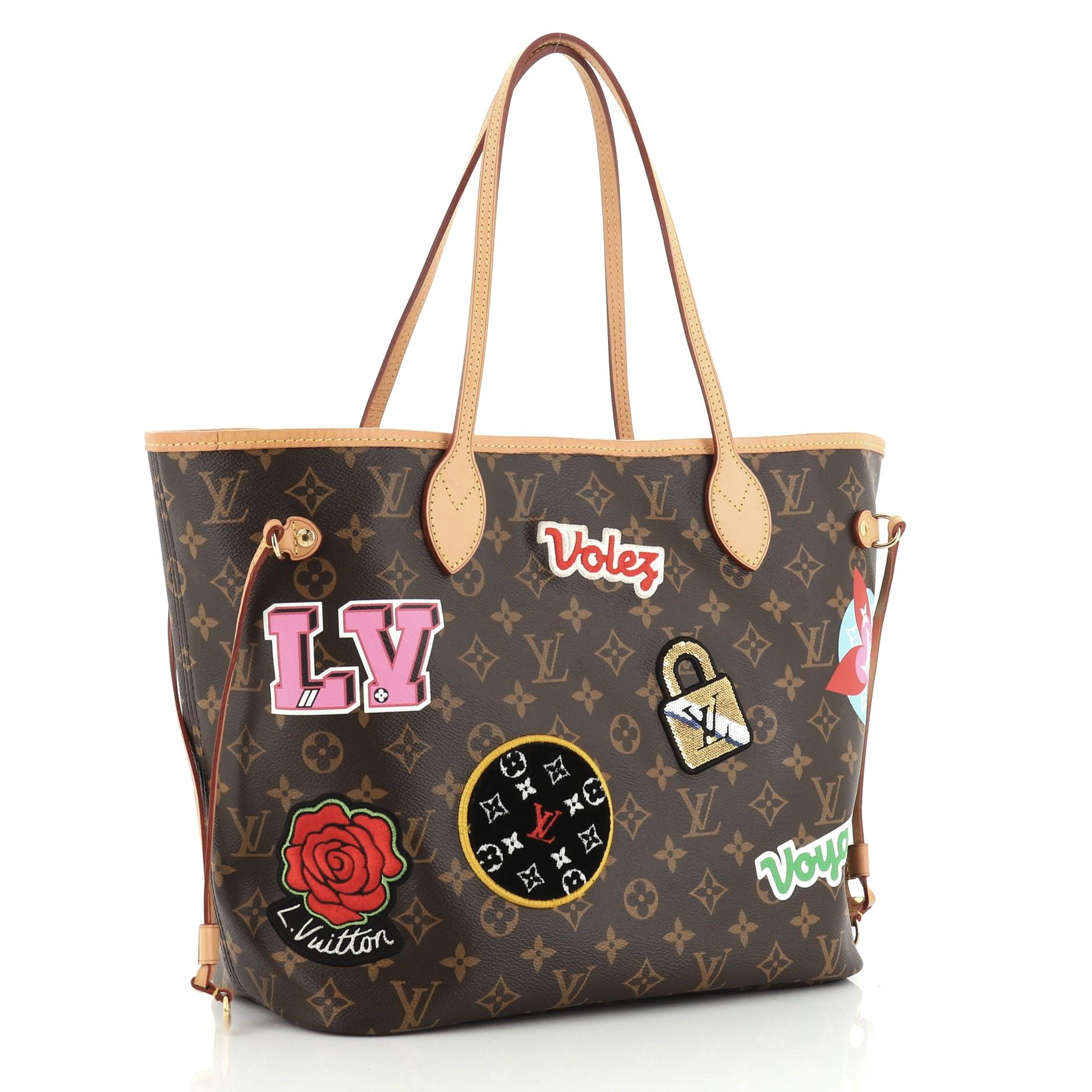 louis vuitton tote bag with patches