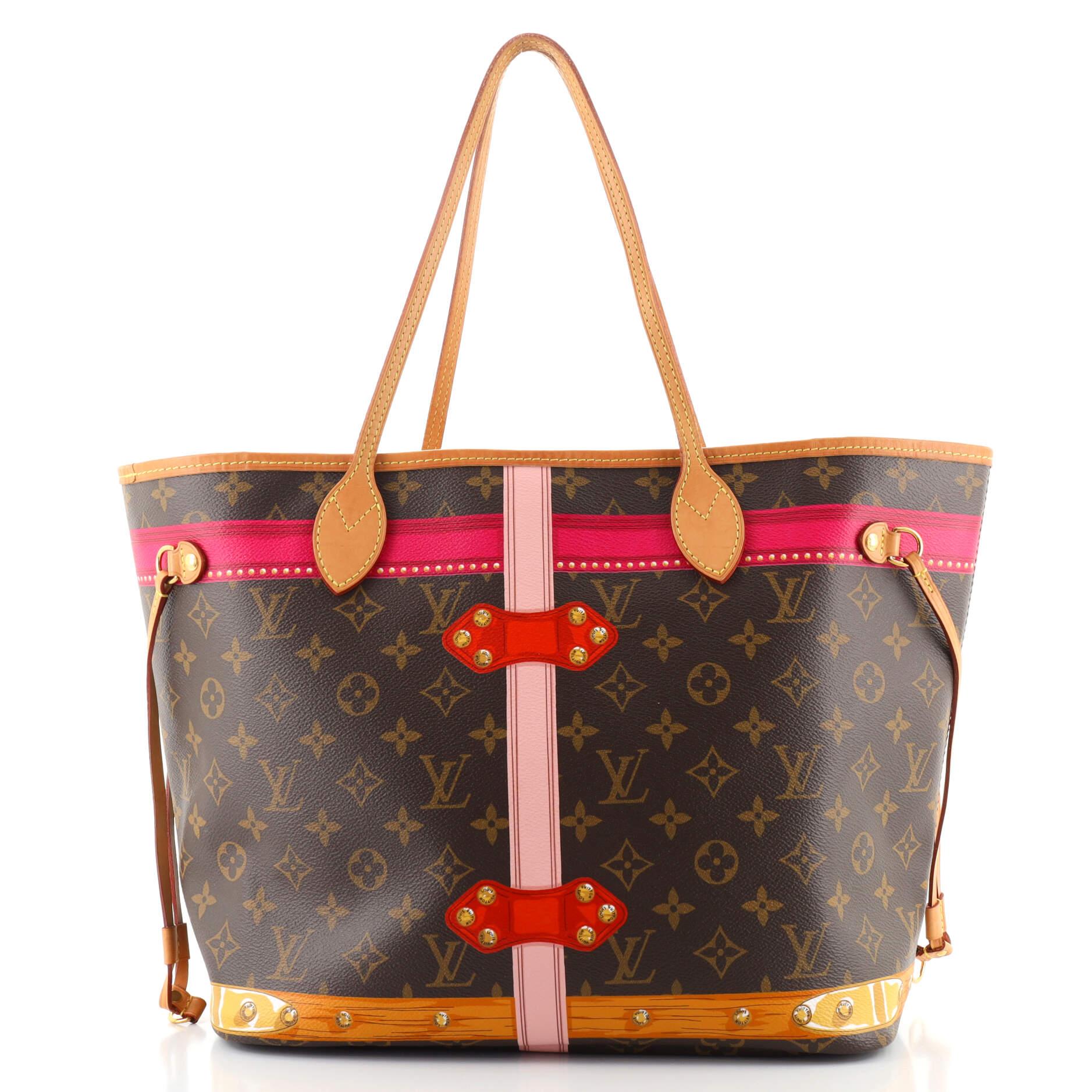 Brown Louis Vuitton Neverfull NM Tote Limited Edition Summer Trunks Monogram Canvas MM