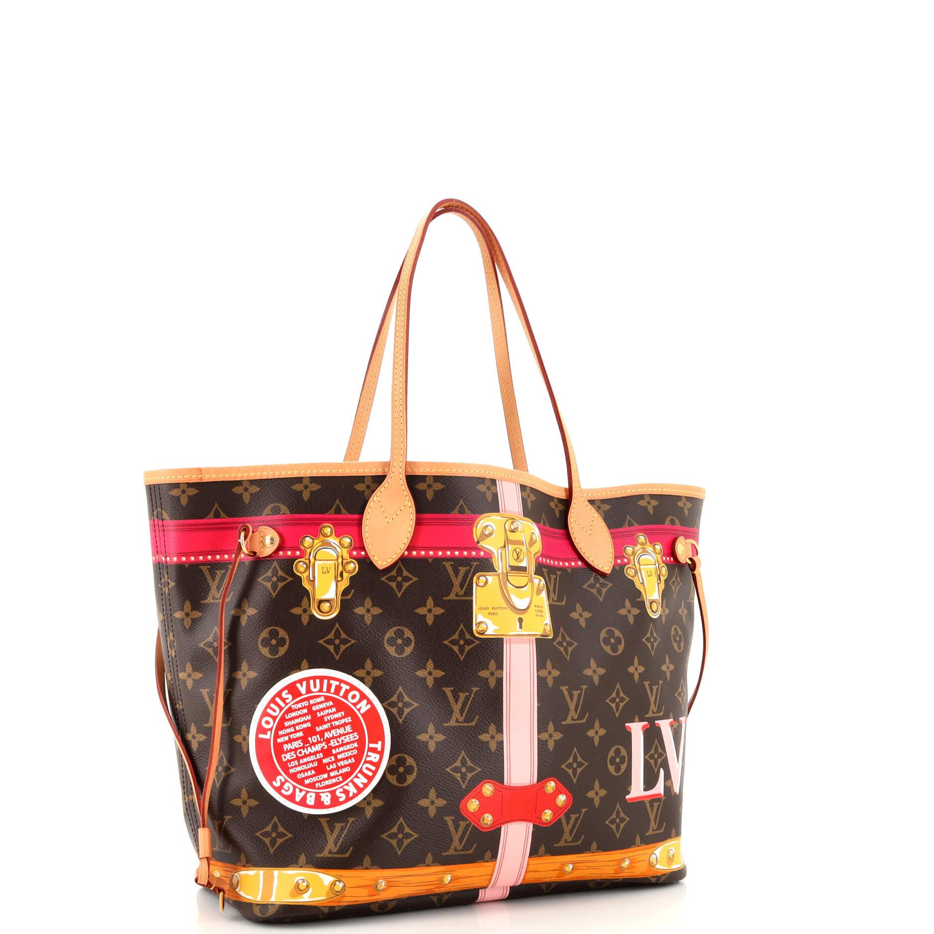 Louis Vuitton Neverfull NM Tote Limited Edition Summer Trunks Monogram Canvas MM In Good Condition For Sale In NY, NY