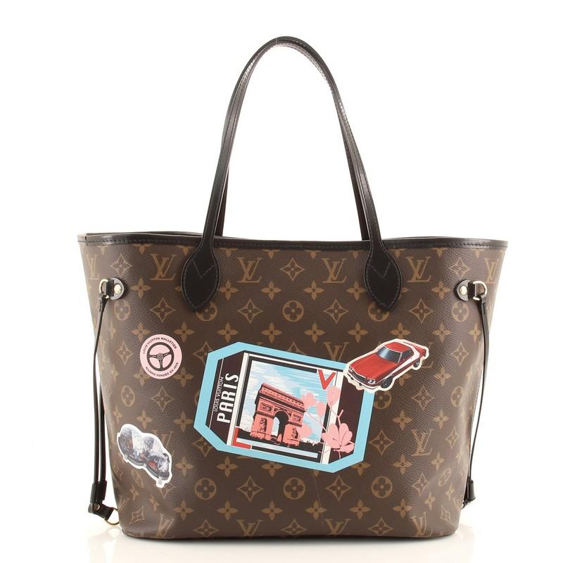 Brown Louis Vuitton Neverfull NM Tote Limited Edition World Tour Monogram Canvas MM