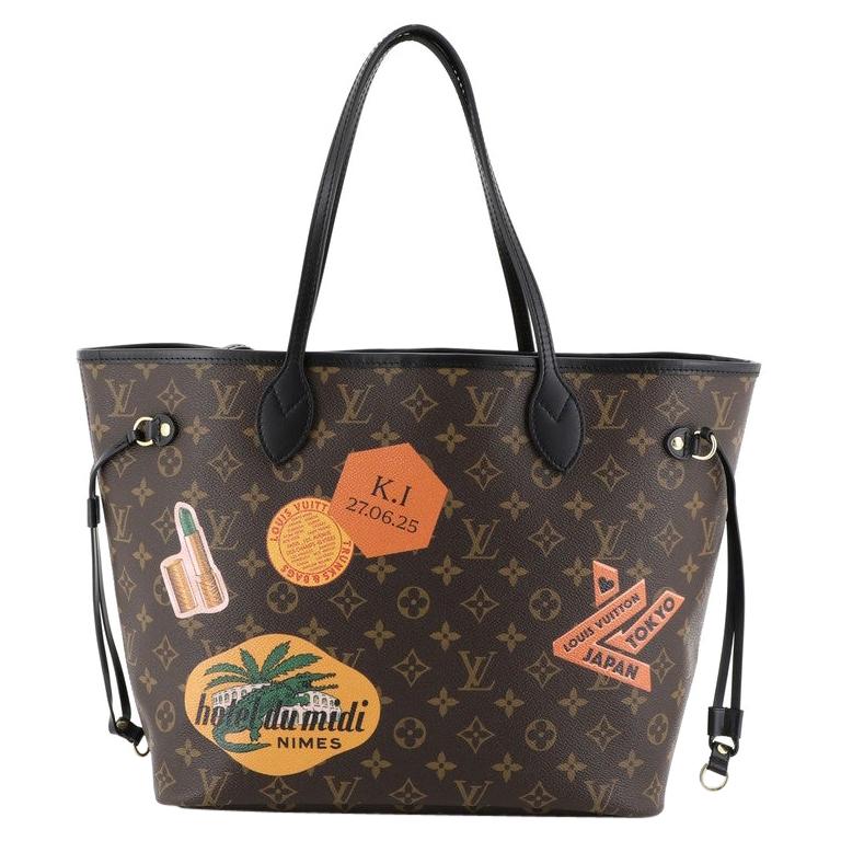 Louis Vuitton Brown Monogram Coated Canvas My LV World Tour Neverfull mm Gold Hardware (Like New), Womens Handbag