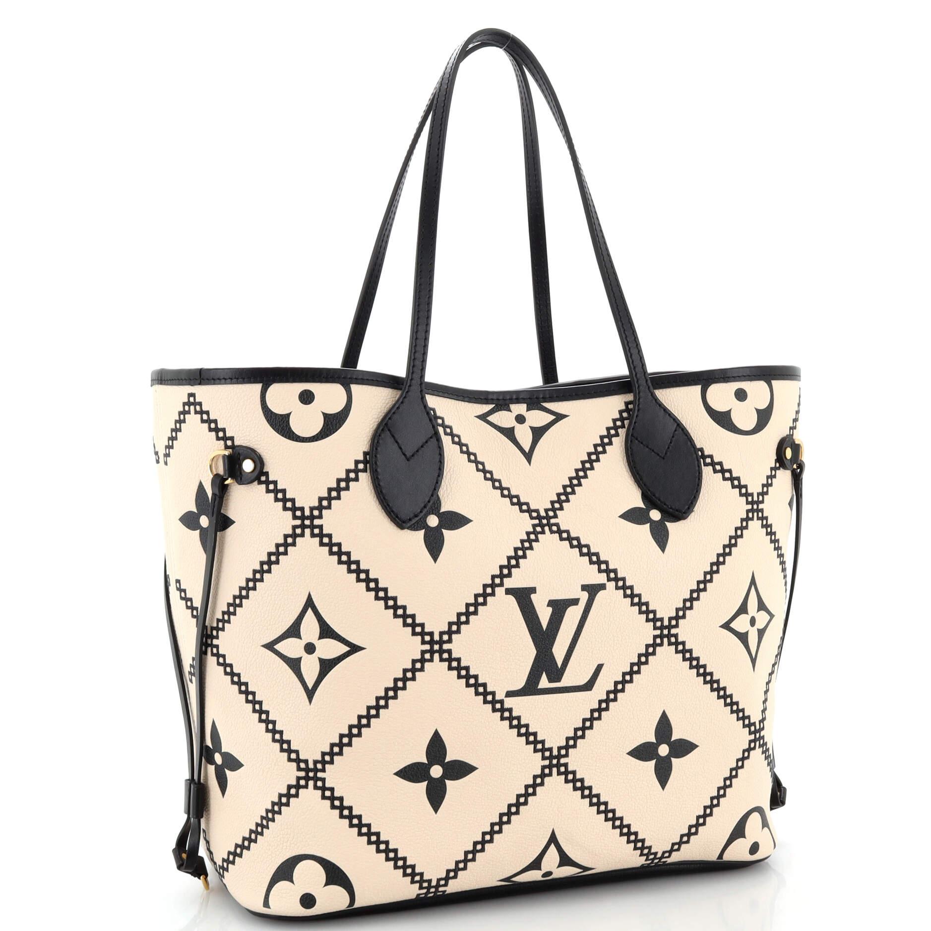 Louis Vuitton Neverfull NM Tote Monogram Empreinte Giant Broderies MM In Good Condition In NY, NY