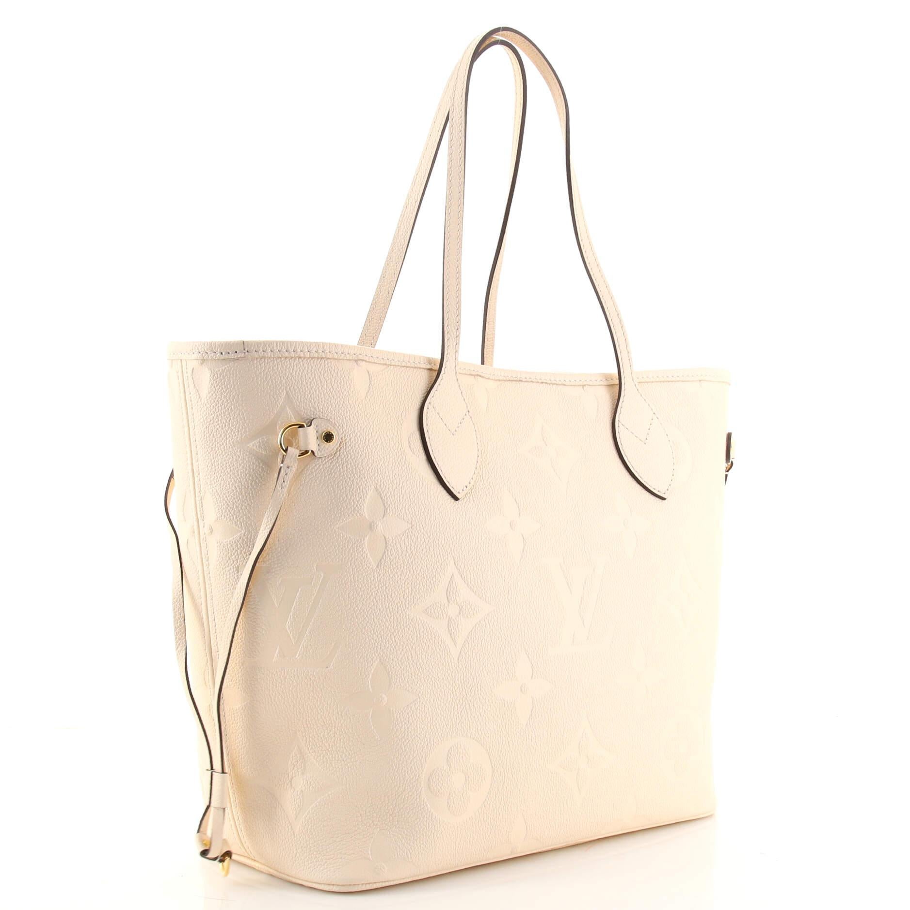 White Louis Vuitton Neverfull NM Tote Monogram Empreinte Giant MM