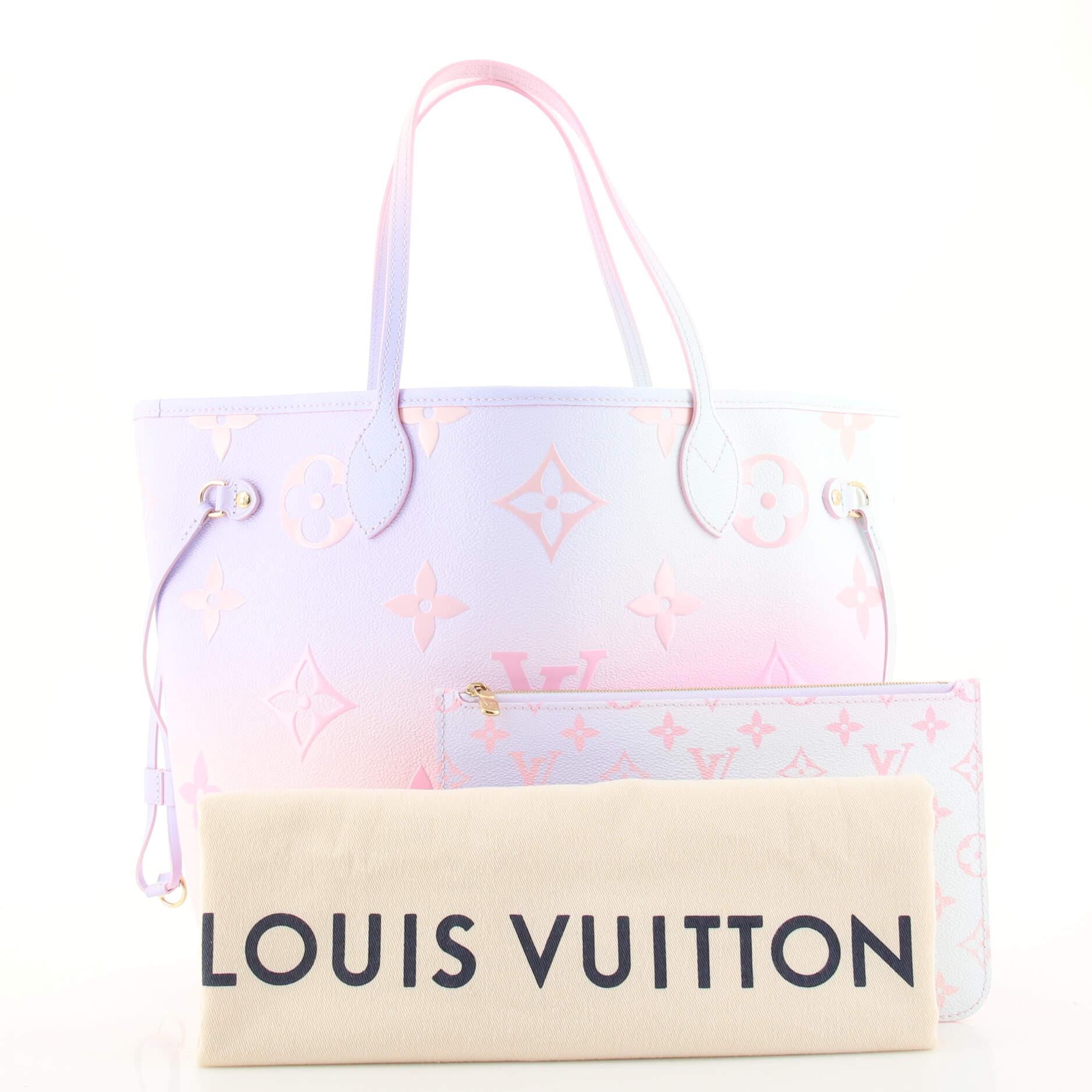 Louis Vuitton Monogram Sunrise Pastel Neverfull MM Tote with Pouch 78lz418s  at 1stDibs