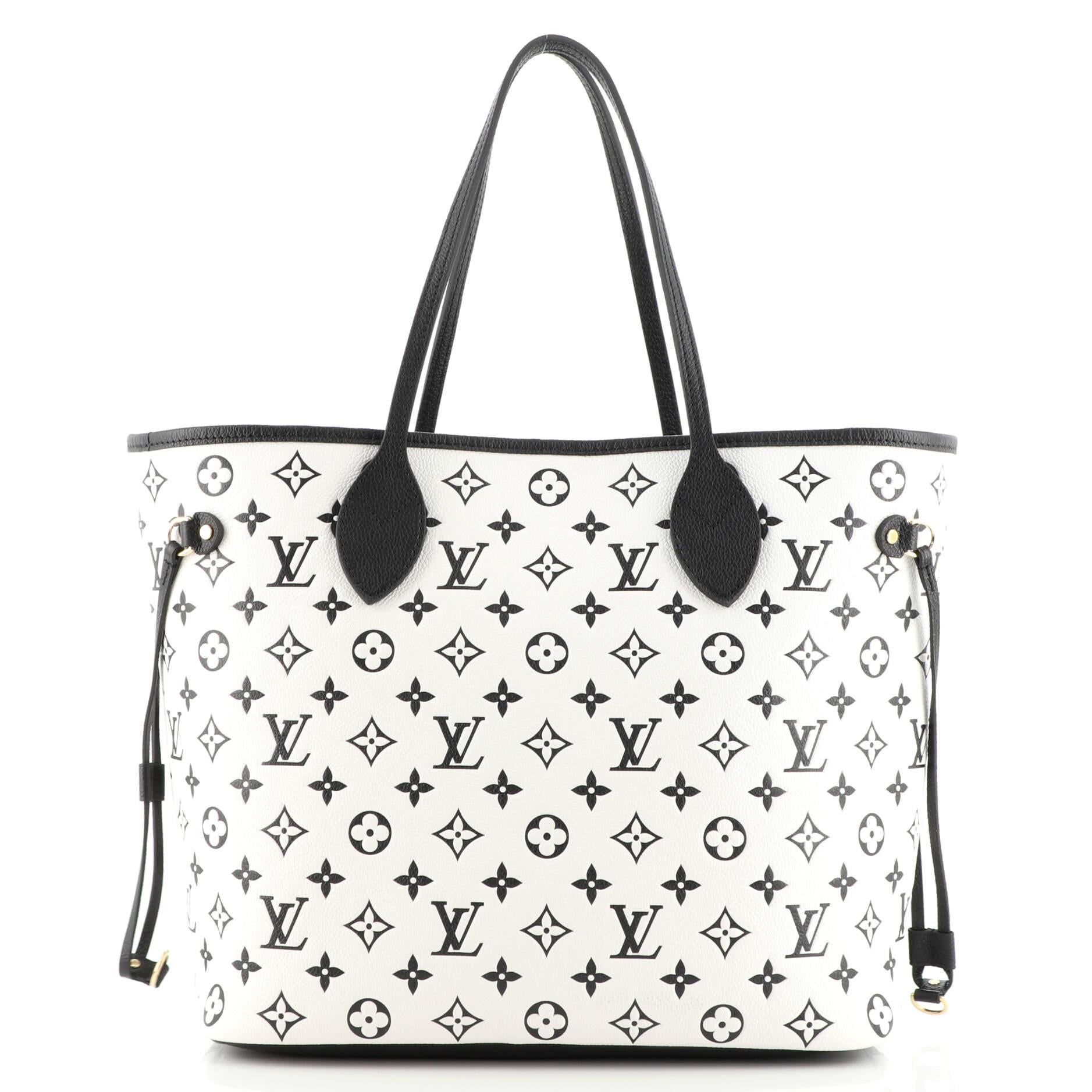 Black Louis Vuitton Neverfull NM Tote Spring in the City Monogram Empreinte Lea