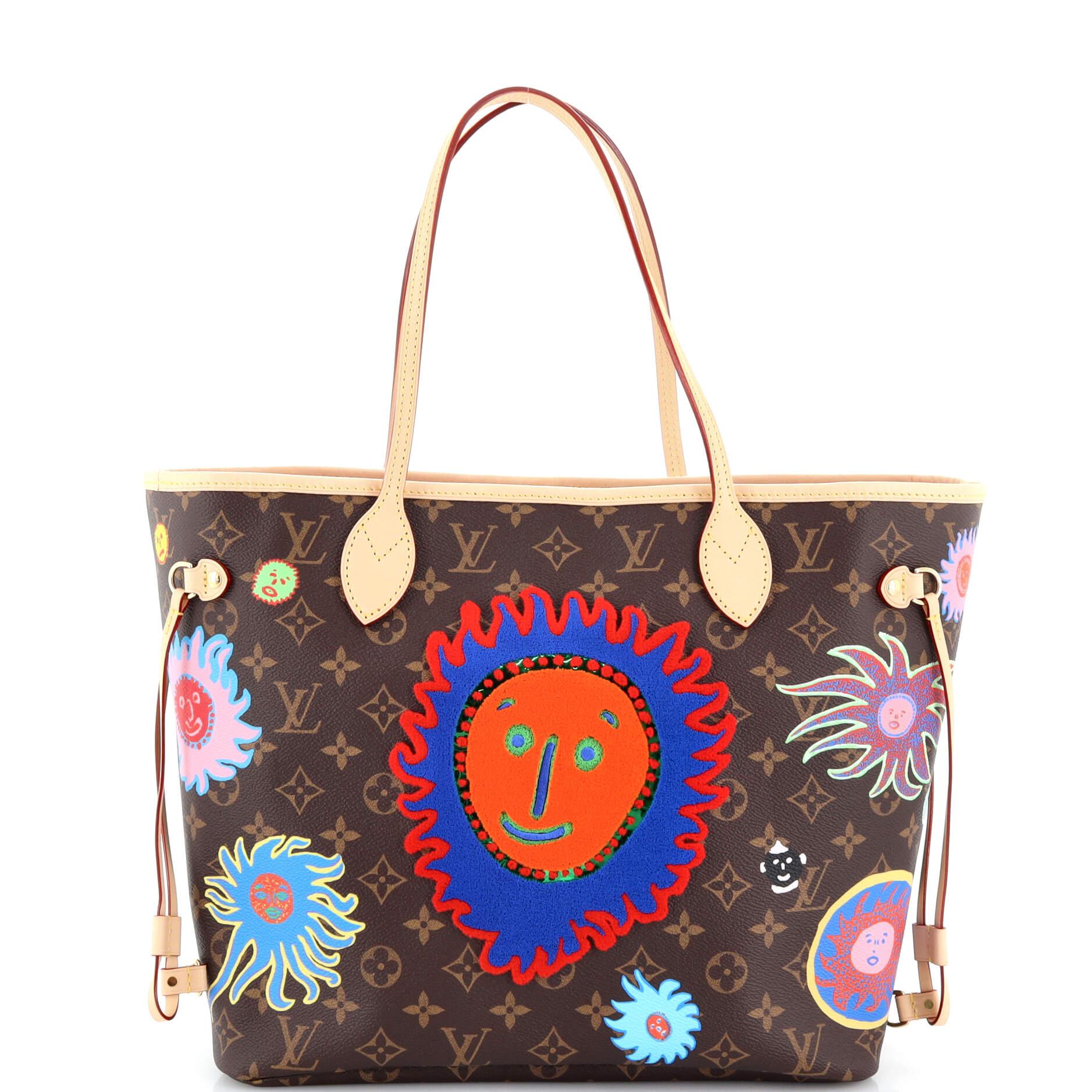 Louis Vuitton Neverfull NM Tote Yayoi Kusama Faces Monogram Canvas MM In Good Condition In NY, NY
