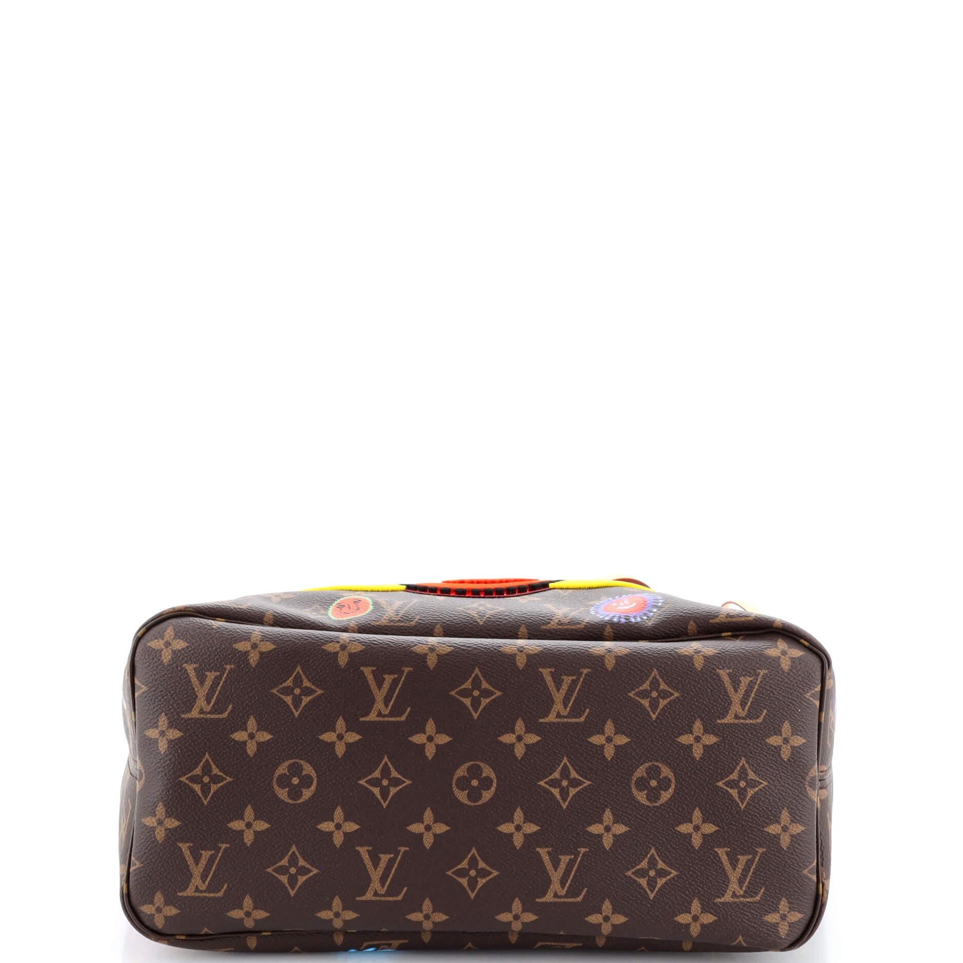 Women's Louis Vuitton Neverfull NM Tote Yayoi Kusama Faces Monogram Canvas MM