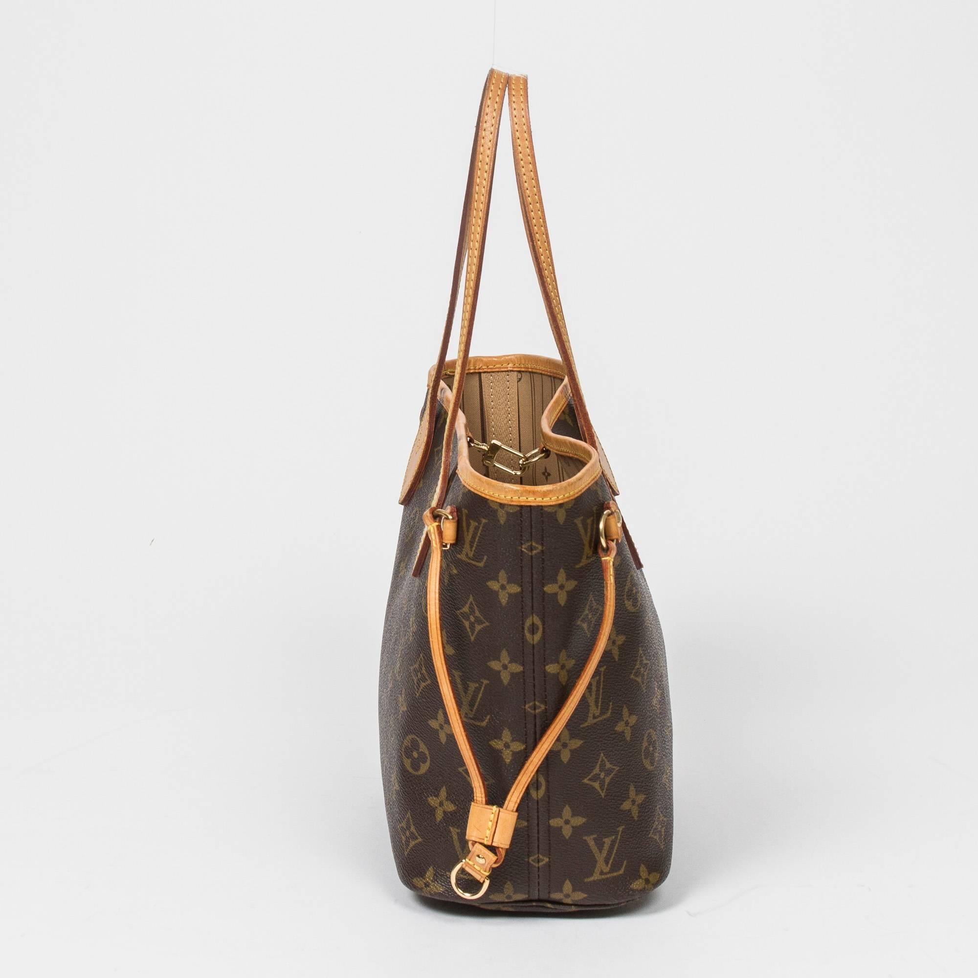 Louis Vuitton Neverfull PM in brown monogram canvas In Excellent Condition In Dublin, IE