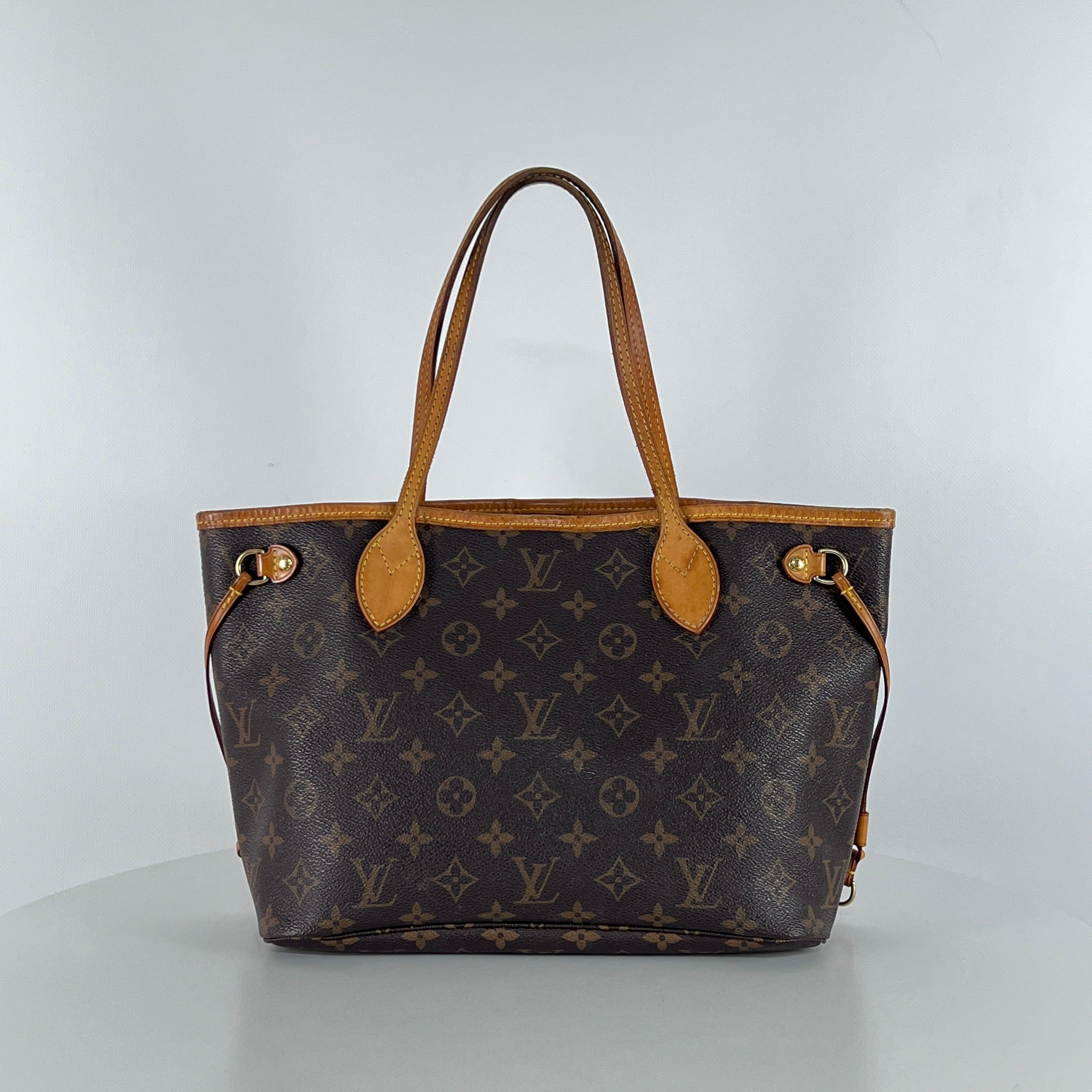 Noir Louis Vuitton Neverfull PM Shoulder Bag Monogram Canvas Brown 2010 en vente