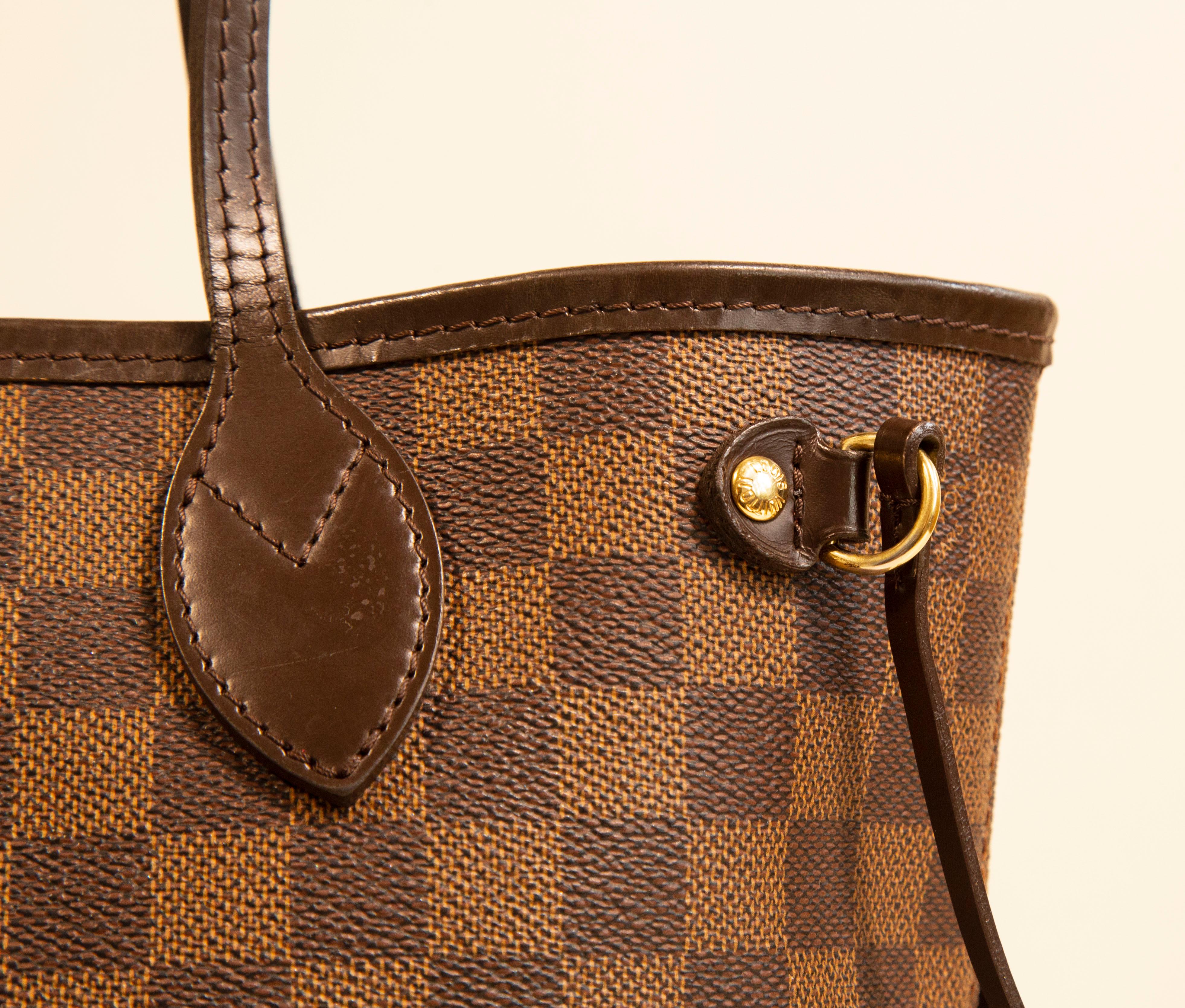 Louis Vuitton Neverfull PM Tote Shoulder Bag in Damier Ebene In Good Condition For Sale In Arnhem, NL