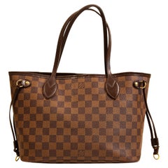 Used Louis Vuitton Neverfull PM Tote Shoulder Bag in Damier Ebene
