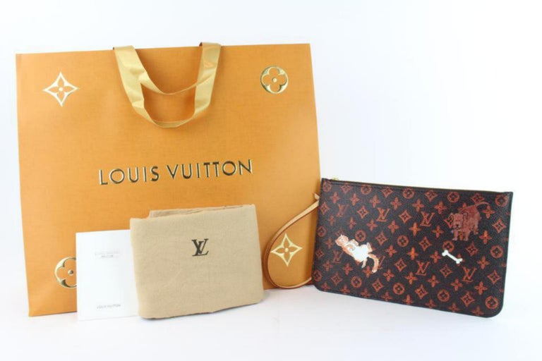Louis Vuitton Neverfull Pochette (Coddington Catogram 868511 Canvas Wristlet at 1stdibs