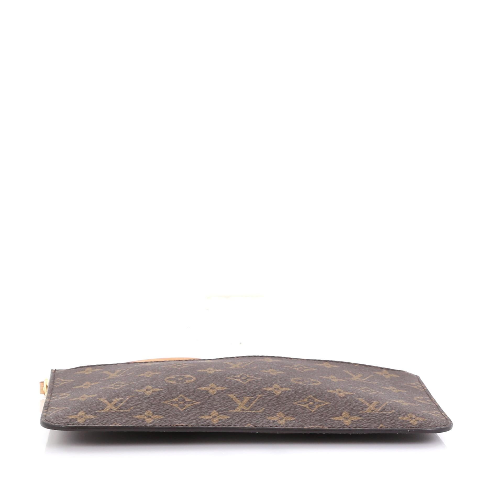 Black Louis Vuitton Neverfull Pochette Monogram Canvas Large