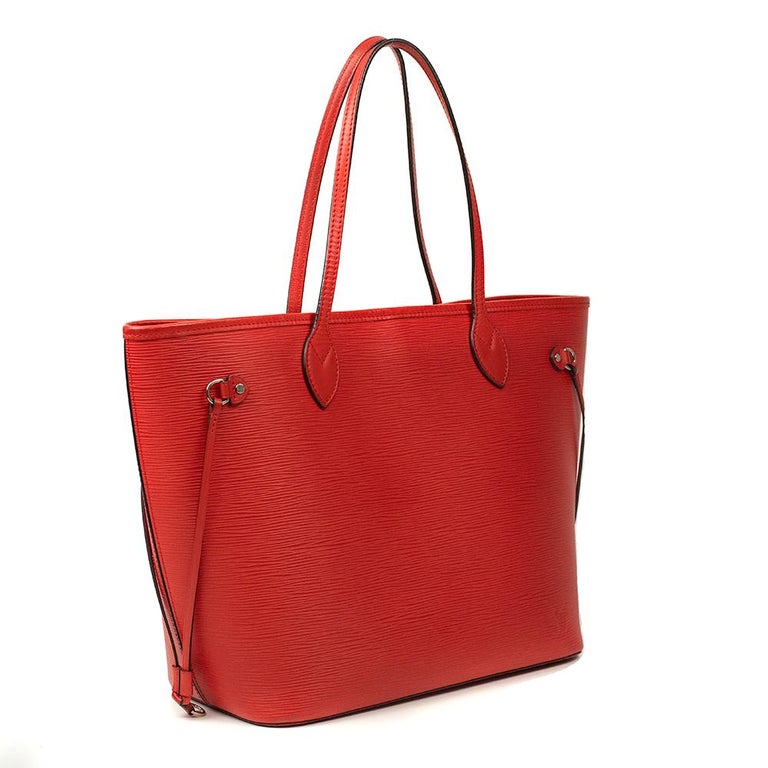 LOUIS VUITTON Neverfull Shoulder bag in Red Leather For Sale at 1stDibs