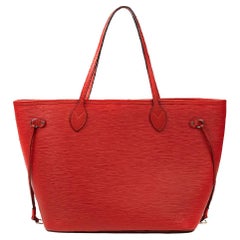 LOUIS VUITTON Neverfull Shoulder bag in Red Leather
