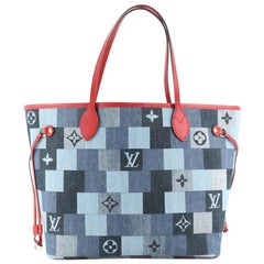 Louis Vuitton Neverfull Tote Damier and Monogram Patchwork Denim MM