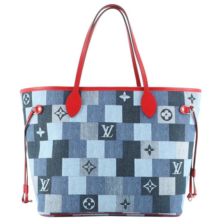 Louis Vuitton Neverfull Tote Damier and Monogram Patchwork Denim MM