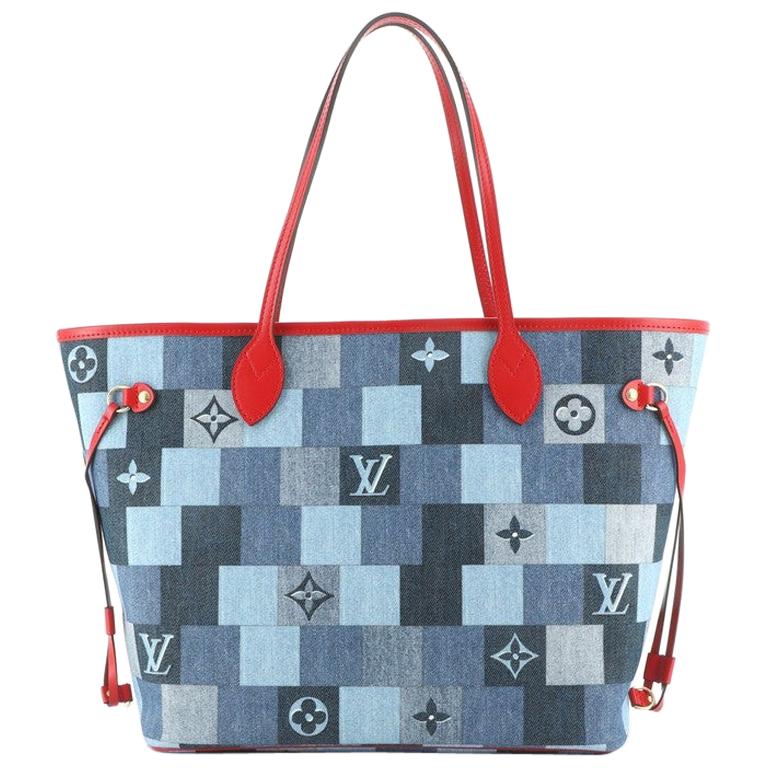 Louis Vuitton Neverfull Tote Damier and Monogram Patchwork Denim MM