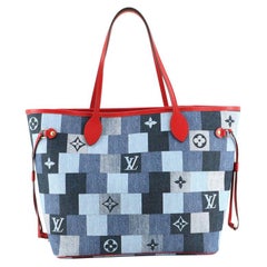 Louis Vuitton Neverfull Tote Damier and Monogram Patchwork Denim MM