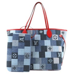 Louis Vuitton Neverfull Tote Damier and Monogram Patchwork Denim MM