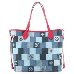 Louis Vuitton Neverfull Tote Damier and Monogram Patchwork Denim MM