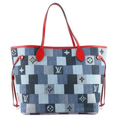 Louis Vuitton Neverfull Tote Damier and Monogram Patchwork Denim MM