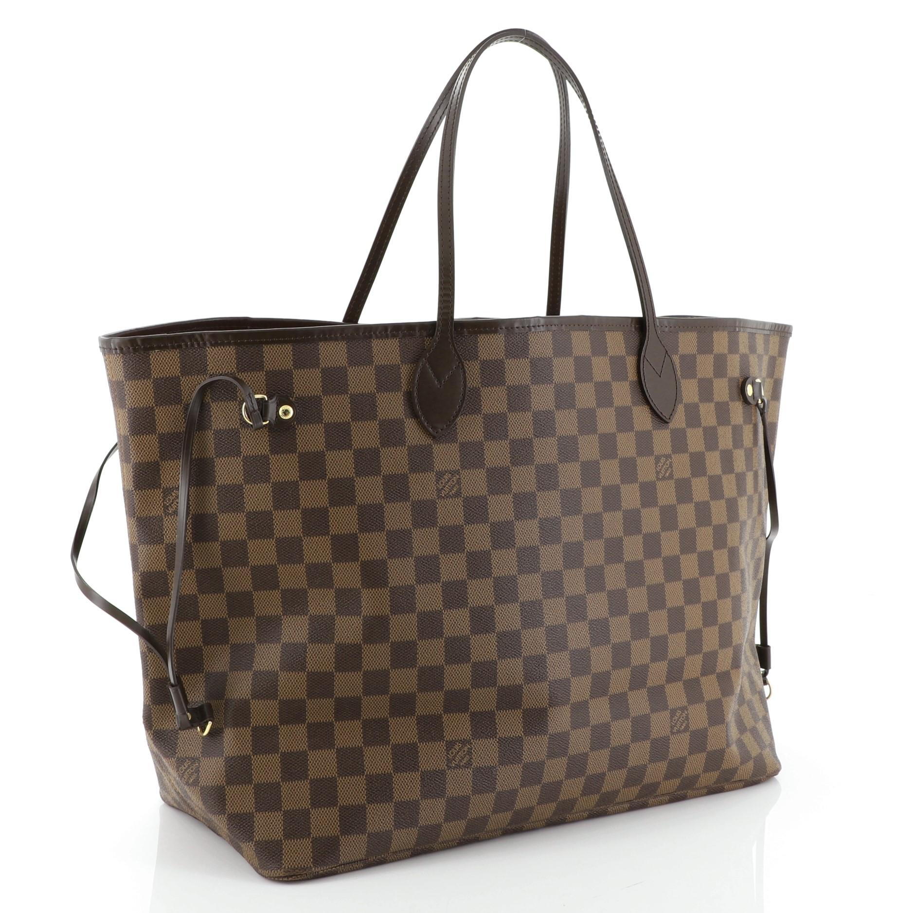 Brown Louis Vuitton Neverfull Tote Damier GM