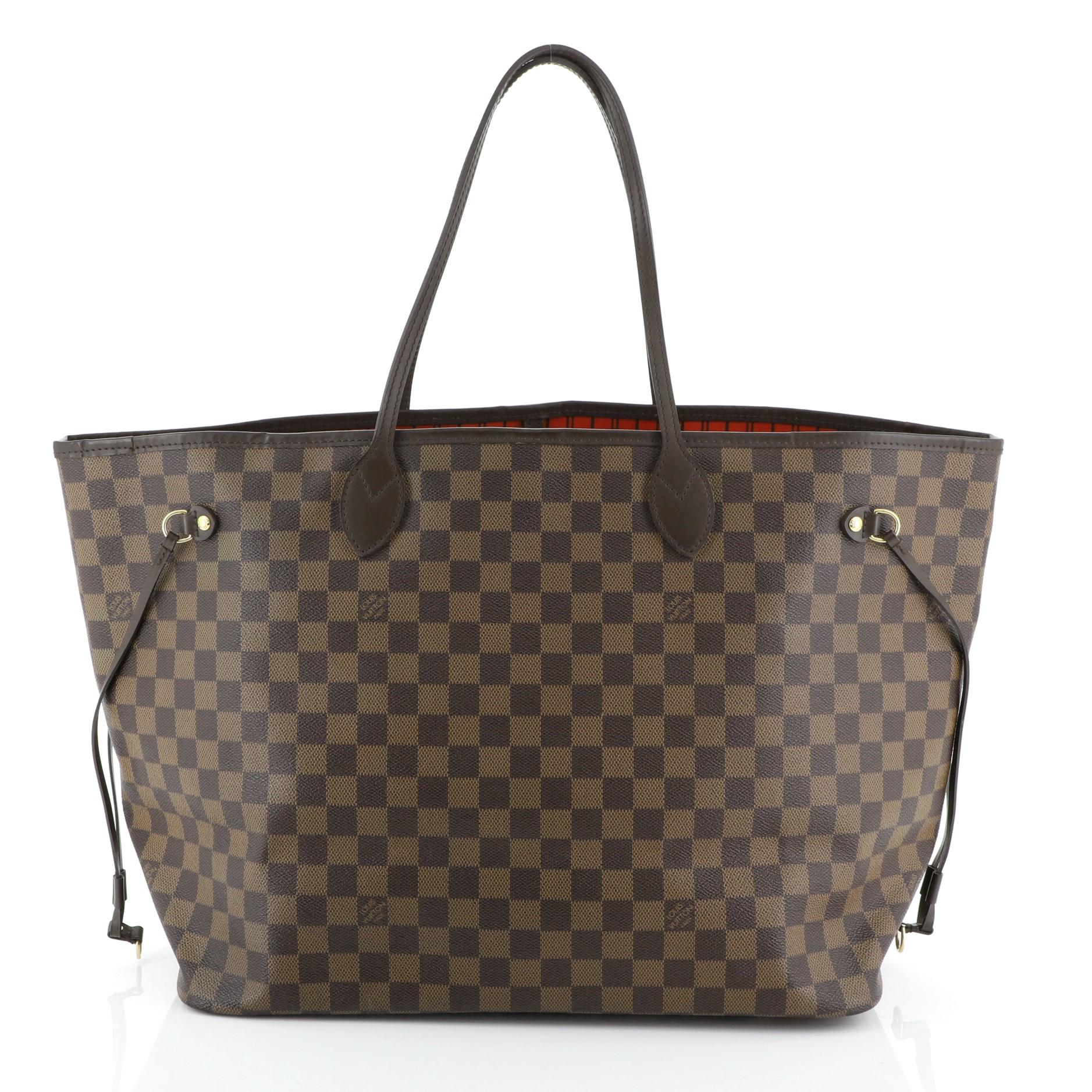 Gray  Louis Vuitton Neverfull Tote Damier GM