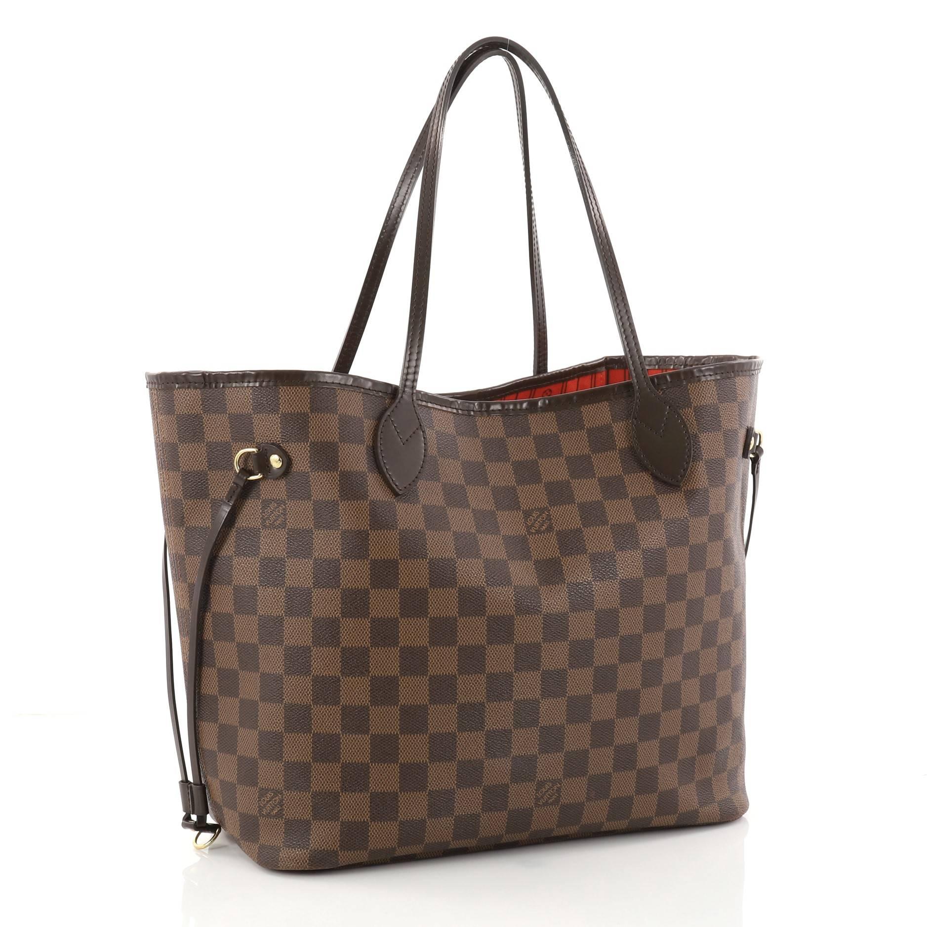 Brown Louis Vuitton Neverfull Tote Damier MM 