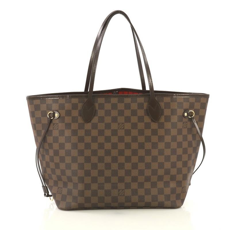 Brown Louis Vuitton Neverfull Tote Damier MM