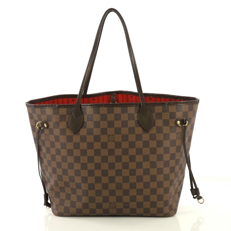 Brown Louis Vuitton Neverfull Tote Damier MM