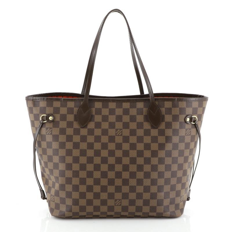Brown Louis Vuitton Neverfull Tote Damier MM