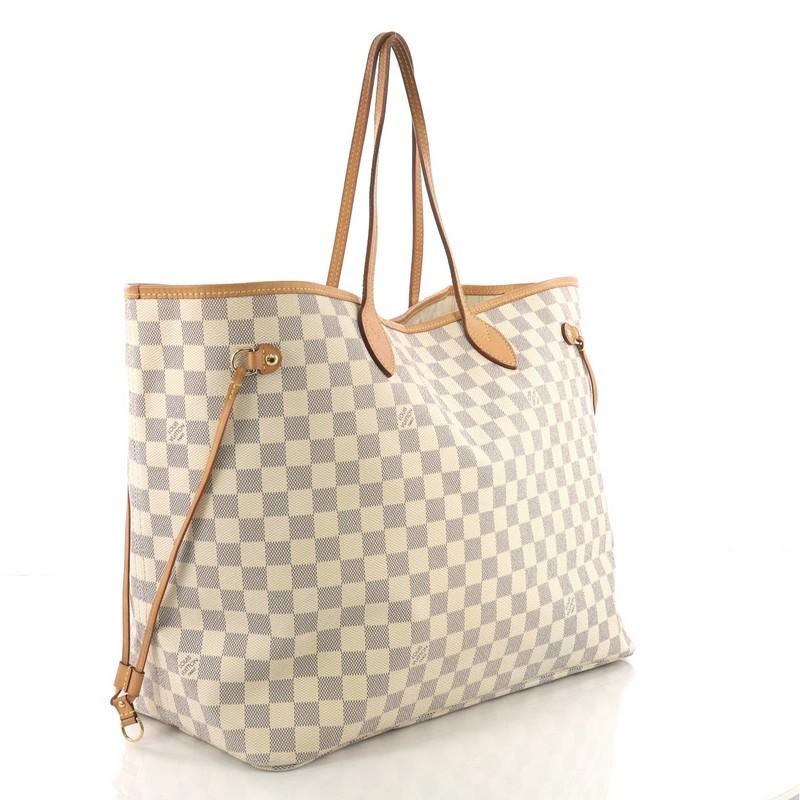 Beige Louis Vuitton Neverfull Tote Damier PM