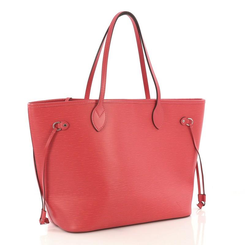 Red Louis Vuitton Neverfull Tote Epi Leather MM