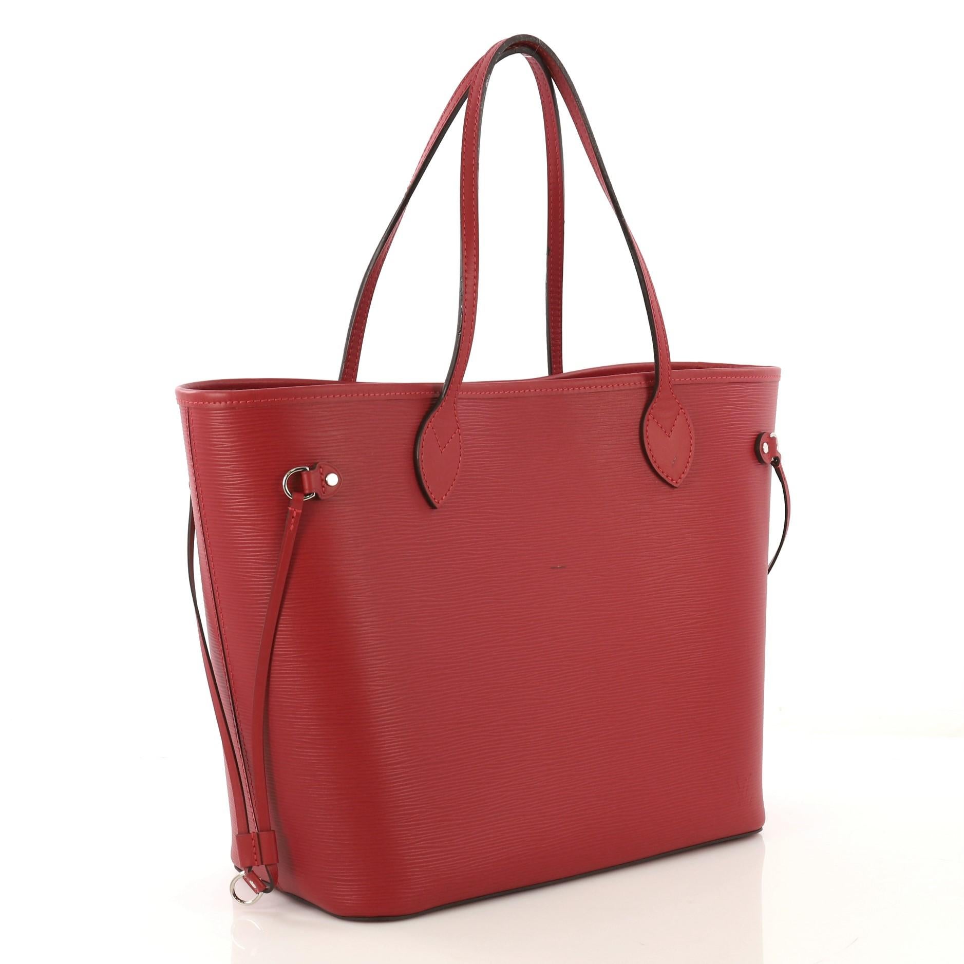 Red Louis Vuitton Neverfull Tote Epi Leather MM