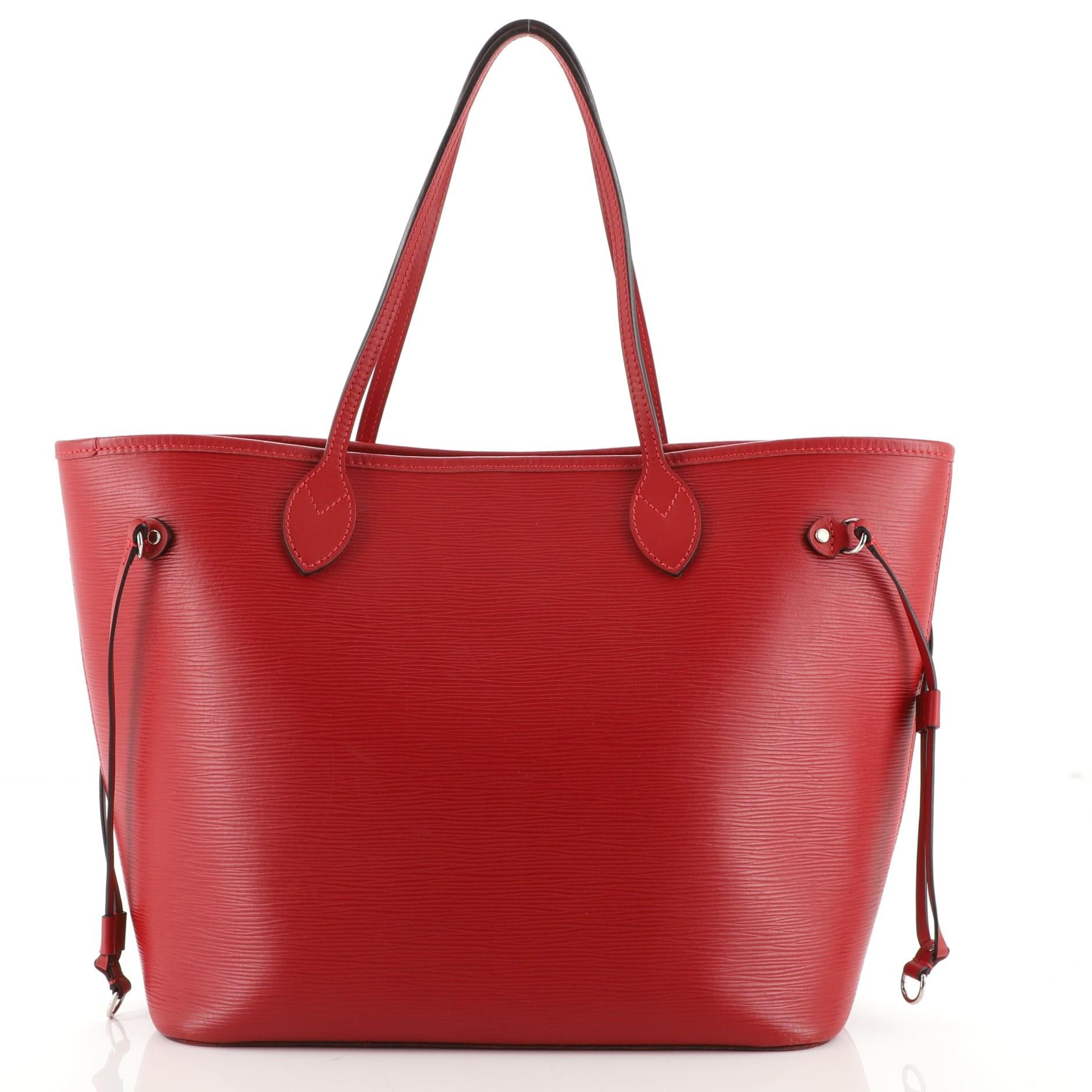 Red Louis Vuitton Neverfull Tote Epi Leather MM