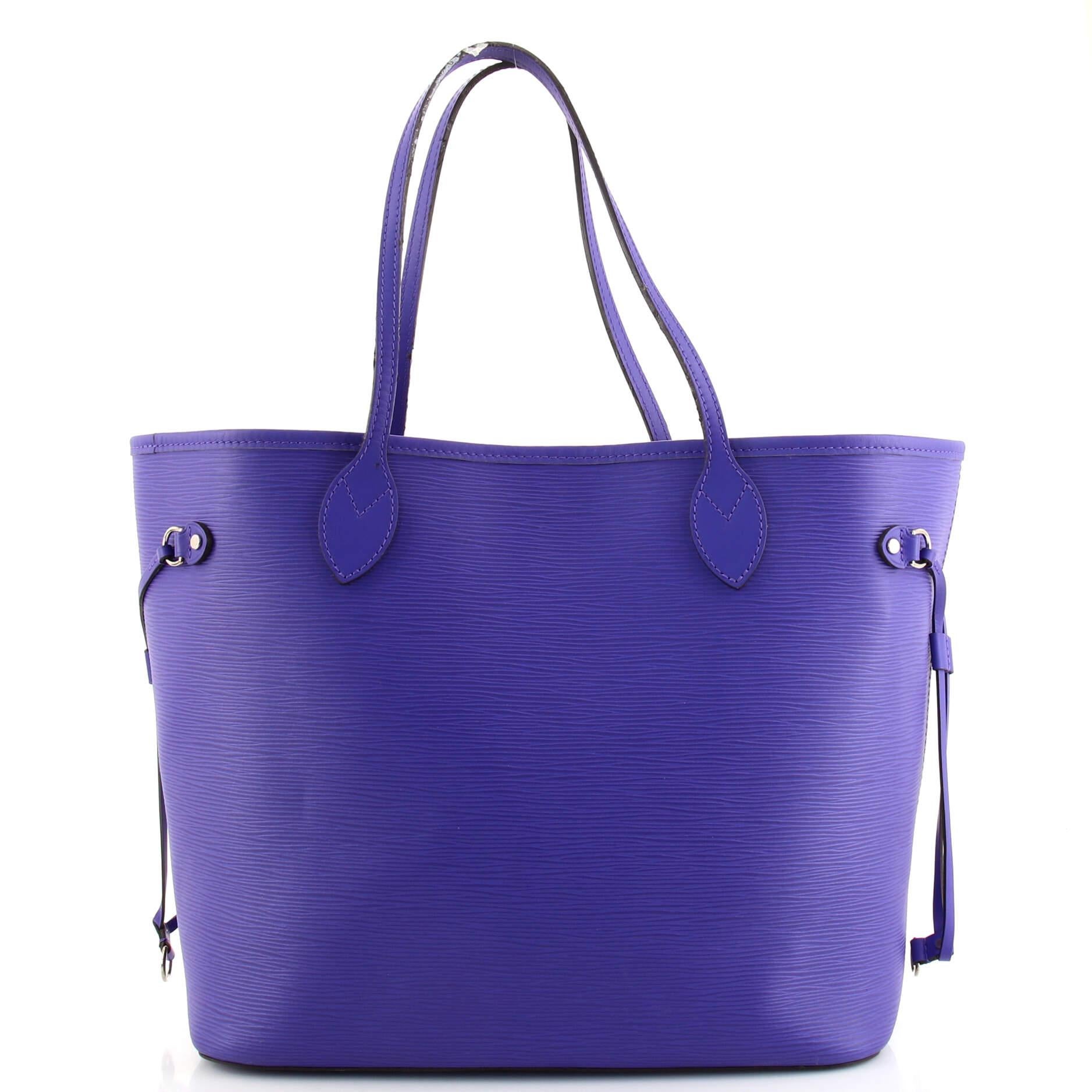 Purple Louis Vuitton Neverfull Tote Epi Leather MM
