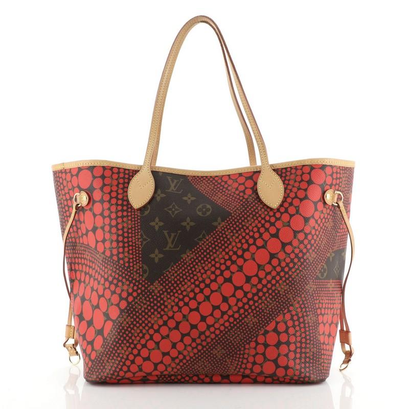 Brown Louis Vuitton Neverfull Tote Limited Edition Kusama Waves Monogram Canvas