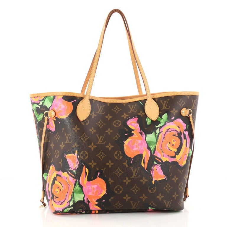 Louis Vuitton Neverfull Tote Limited Edition Monogram Canvas Roses MM at 1stdibs