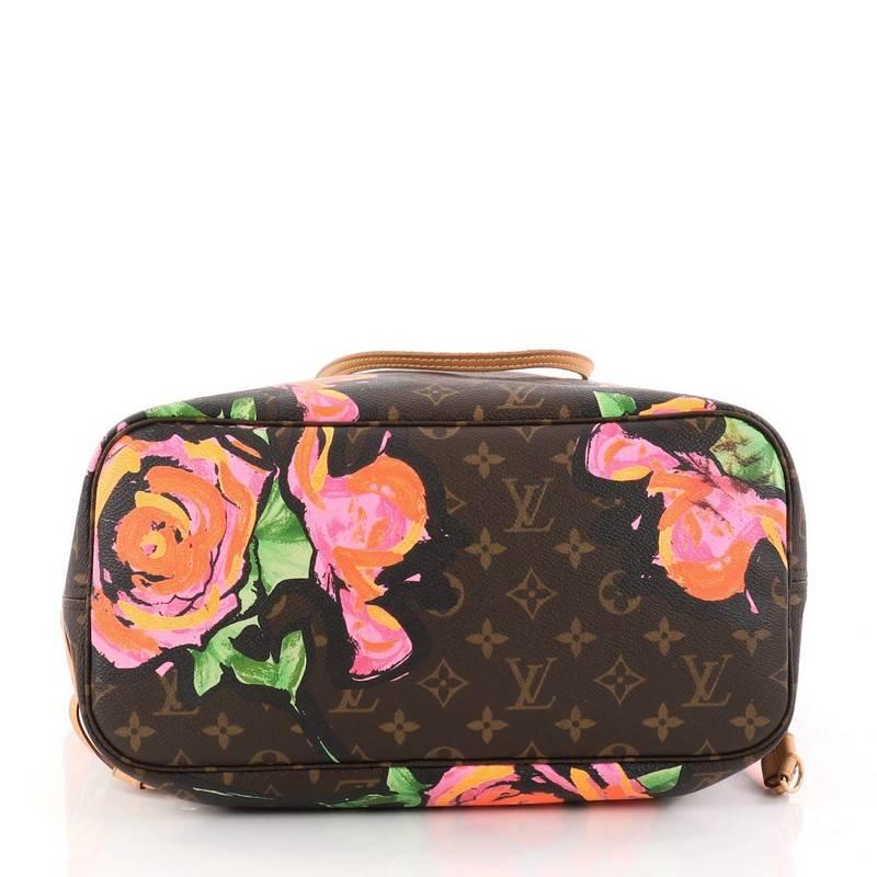 Louis Vuitton Neverfull Tote Limited Edition Monogram Canvas Roses MM In Good Condition In NY, NY