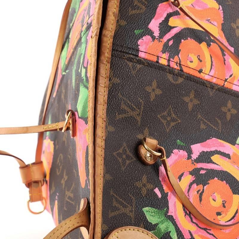 Louis Vuitton Neverfull Tote Limited Edition Monogram Canvas Roses MM 2