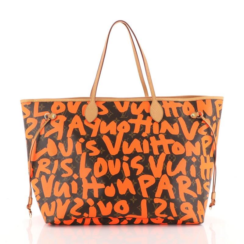 Brown Louis Vuitton Neverfull Tote Limited Edition Monogram Graffiti GM