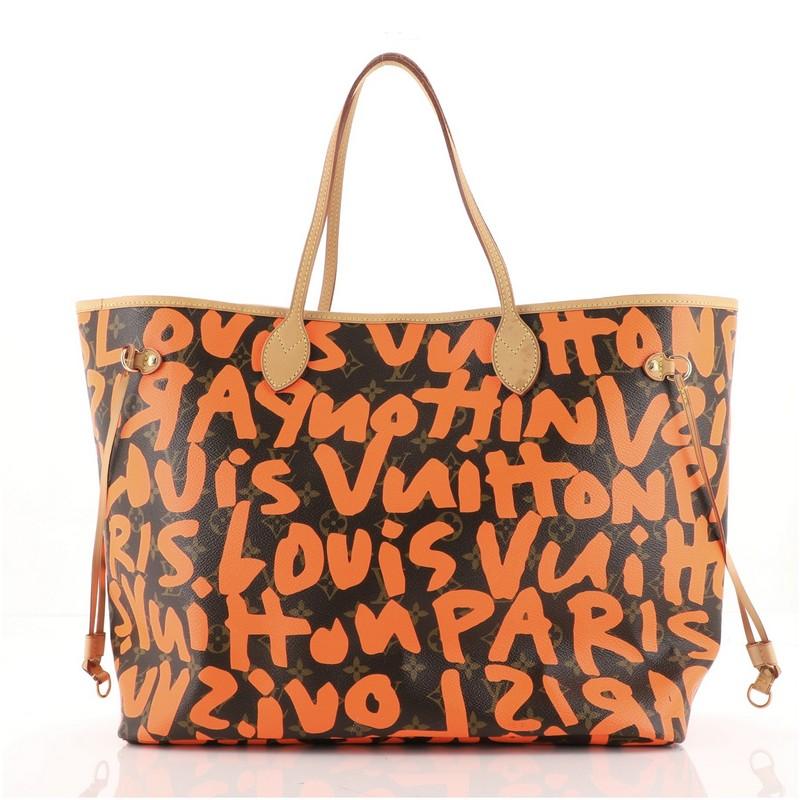 Brown Louis Vuitton Neverfull Tote Limited Edition Monogram Graffiti GM